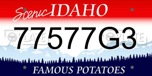 77577G3 Idaho License Plate