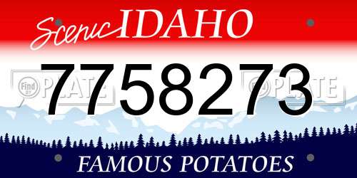 7758273 Idaho License Plate