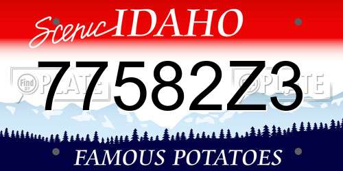 77582Z3 Idaho License Plate