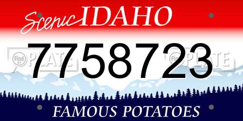 7758723 Idaho License Plate