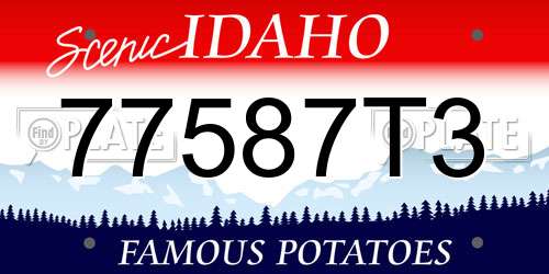 77587T3 Idaho License Plate