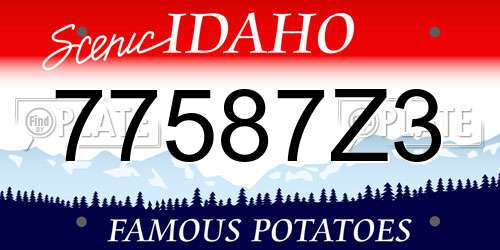 77587Z3 Idaho License Plate