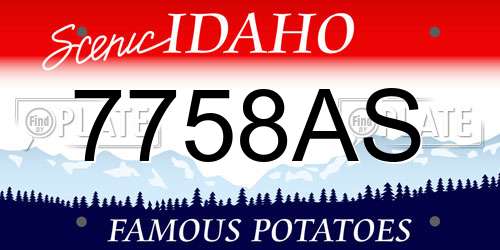 7758AS Idaho License Plate
