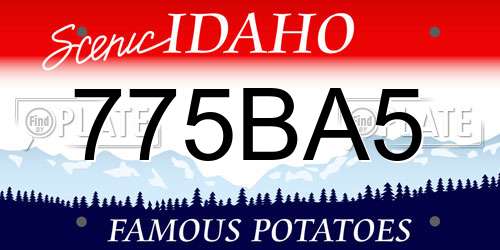 775BA5 Idaho License Plate