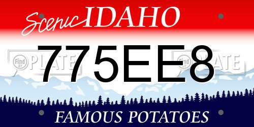 775EE8 Idaho License Plate