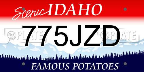 775JZD Idaho License Plate