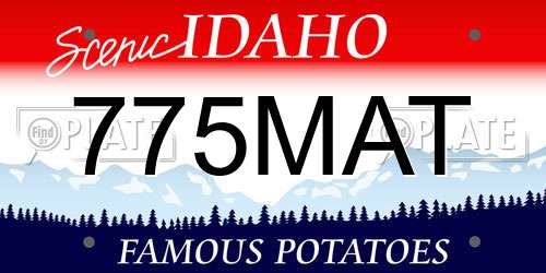 775MAT Idaho License Plate
