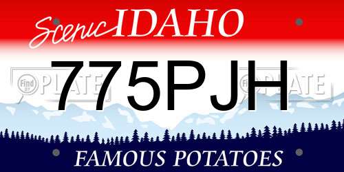 775PJH Idaho License Plate