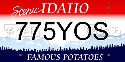 775YOS Idaho License Plate