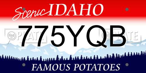 775YQB Idaho License Plate