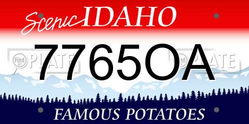 7765OA Idaho License Plate