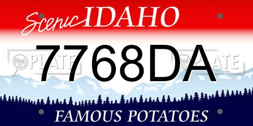 7768DA Idaho License Plate