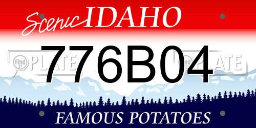 776B04 Idaho License Plate