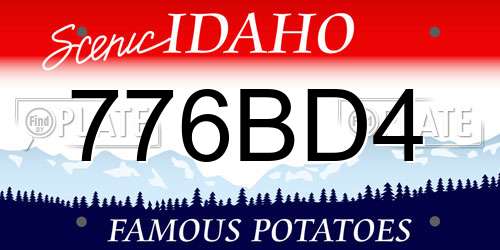 776BD4 Idaho License Plate
