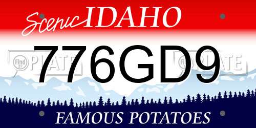 776GD9 Idaho License Plate