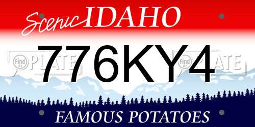 776KY4 Idaho License Plate