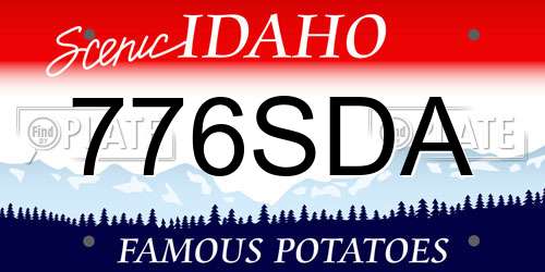 776SDA Idaho License Plate