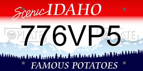 776VP5 Idaho License Plate