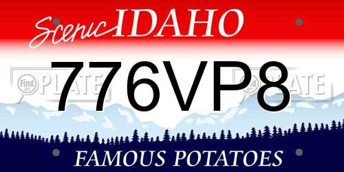 776VP8 Idaho License Plate