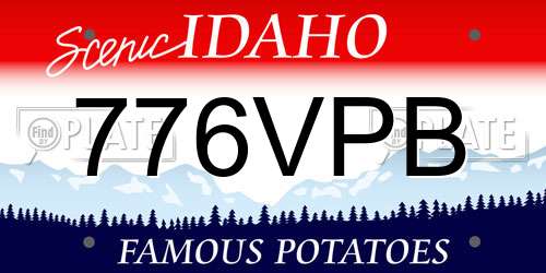 776VPB Idaho License Plate