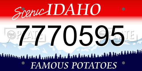 7770595 Idaho License Plate