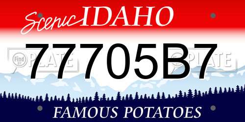 77705B7 Idaho License Plate