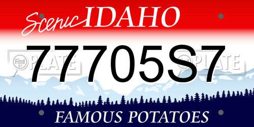 77705S7 Idaho License Plate