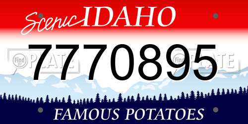 7770895 Idaho License Plate