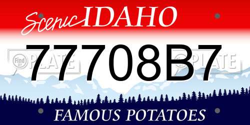 77708B7 Idaho License Plate