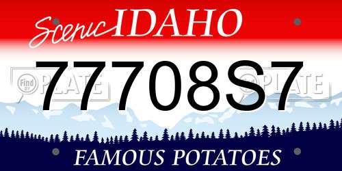 77708S7 Idaho License Plate