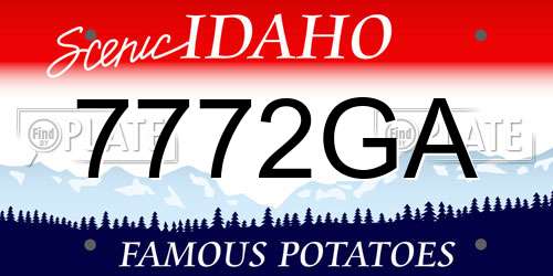 7772GA Idaho License Plate