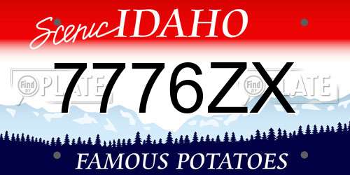 7776ZX Idaho License Plate
