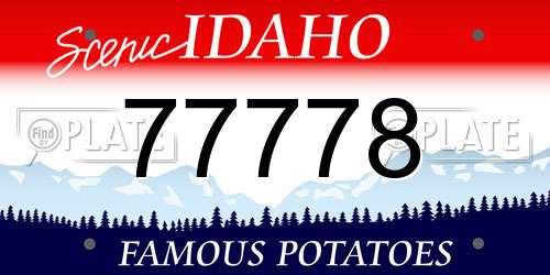 77778 Idaho License Plate