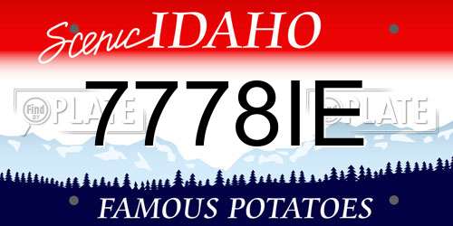 7778IE Idaho License Plate