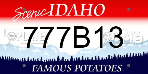 777B13 Idaho License Plate
