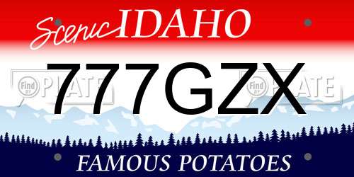 777GZX Idaho License Plate
