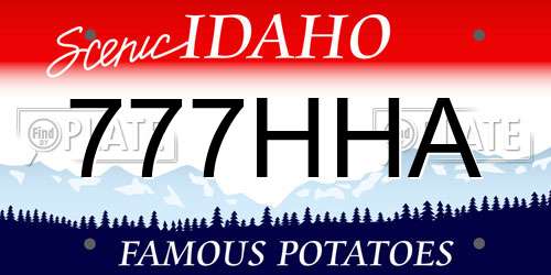 777HHA Idaho License Plate