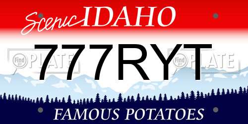 777RYT Idaho License Plate