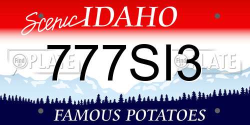 777SI3 Idaho License Plate