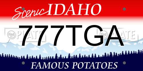 777TGA Idaho License Plate