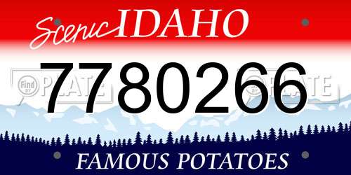 7780266 Idaho License Plate