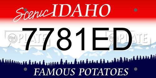 7781ED Idaho License Plate