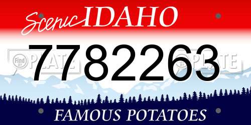 7782263 Idaho License Plate