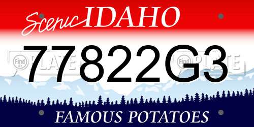 77822G3 Idaho License Plate