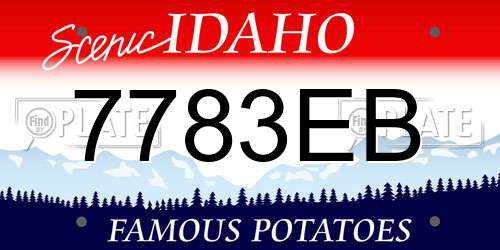 7783EB Idaho License Plate