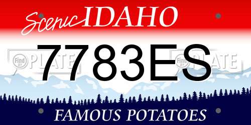 7783ES Idaho License Plate