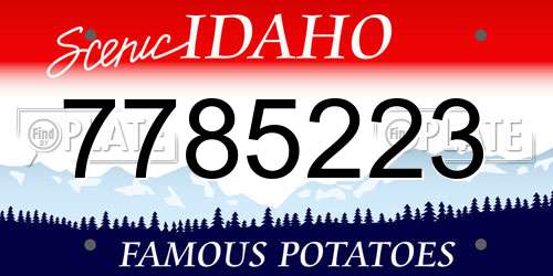 7785223 Idaho License Plate