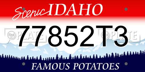 77852T3 Idaho License Plate