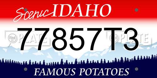 77857T3 Idaho License Plate