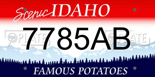 7785AB Idaho License Plate
